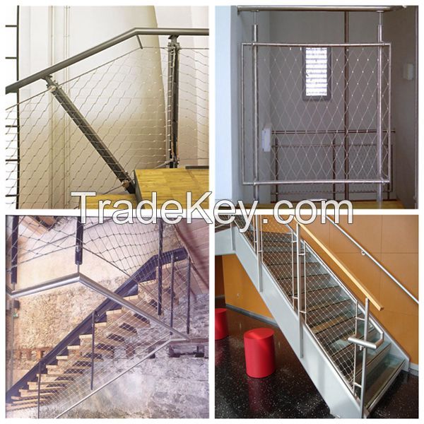 (high-tech products)Stainless steel wire rope mesh net / ss rope mesh