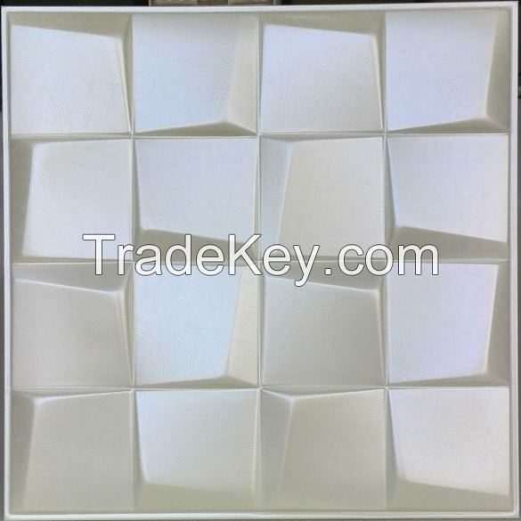 mosaic tile PVC leather 3D wall panel 