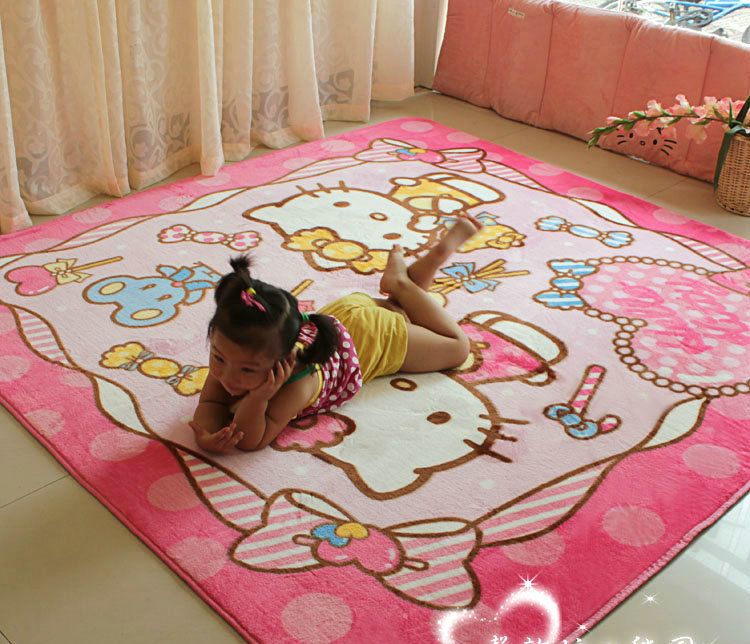 Machine-made printed carpet, Hellokitty Cartoon children crawling mat