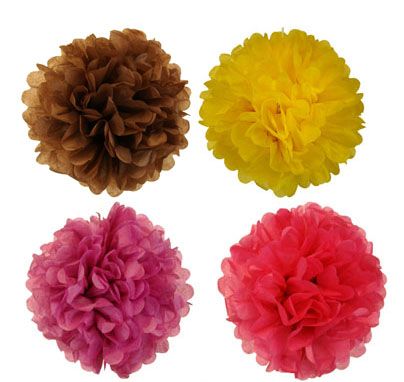 Tissue Paper Pom Poms Flowers Balls 14inch 8 Assorted Color