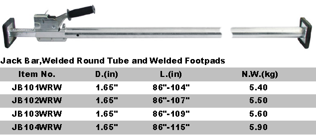 Jack Bar Welded Round Tube And Welded Footpads