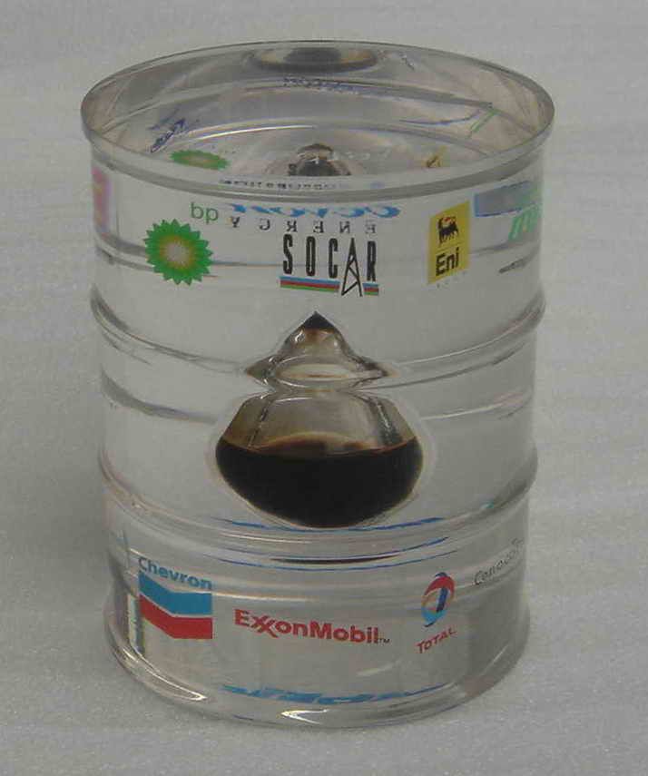 acrylic oil barrel with oil drop inside