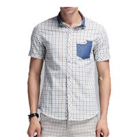 Men's Checkered Casual Short Sleeve Shirt