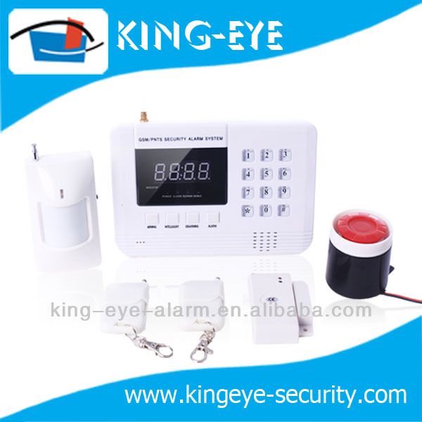 Multi-language GSM and PSTN alarm system with LCD touch keypad