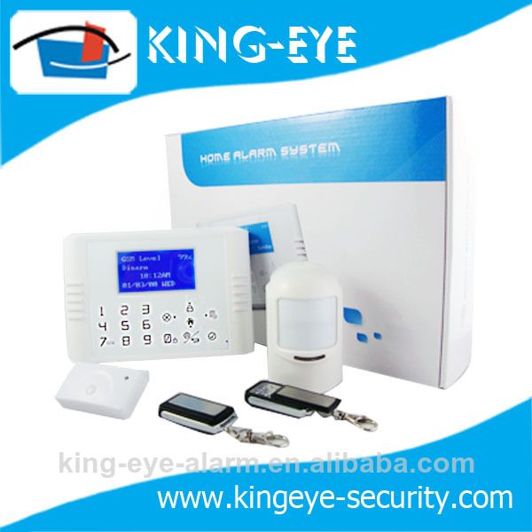 Multi-language GSM and PSTN alarm system with LCD touch keypad