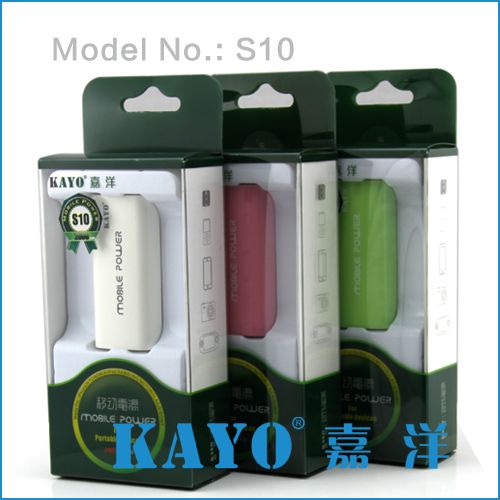 Kayo mini portable external battery charger 2600mAh for smartphone and tablet PC