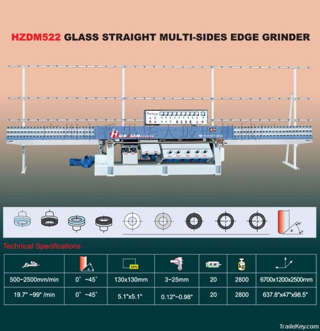 HZDM522 Glass Straight-Line Multi Edge Grinder