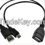 USB OTG Cable,2.0 USB data cable with power Supplier