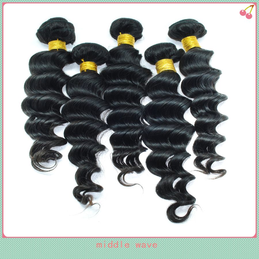 middle wave deep wave 100% human hair tangle free no shedding hot selling on market brazilian virgin hair can be dyed unprocessed virgin remy human natural color top quality factory price beauty hair products 