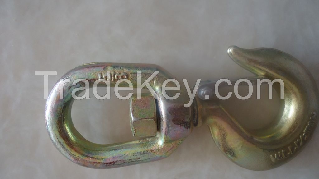 S322 swivel eye hook, zinc plated ,red painted