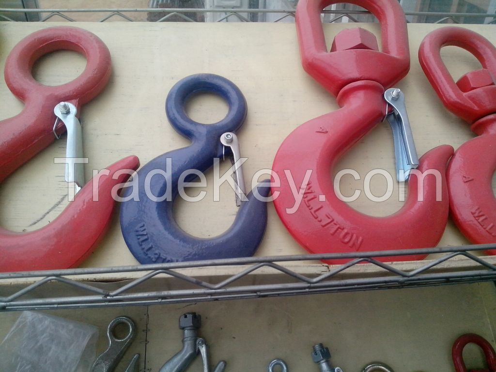 S322 swivel eye hook, zinc plated ,red painted