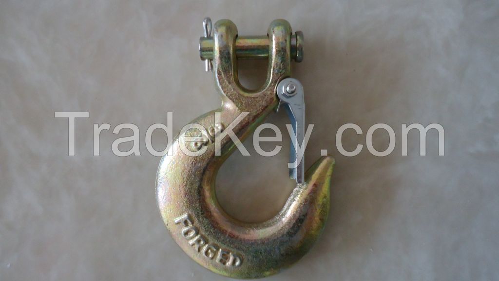 clevis slip hook, zinc plated ,red painted
