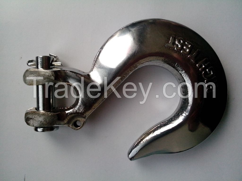 clevis slip hook, zinc plated ,red painted