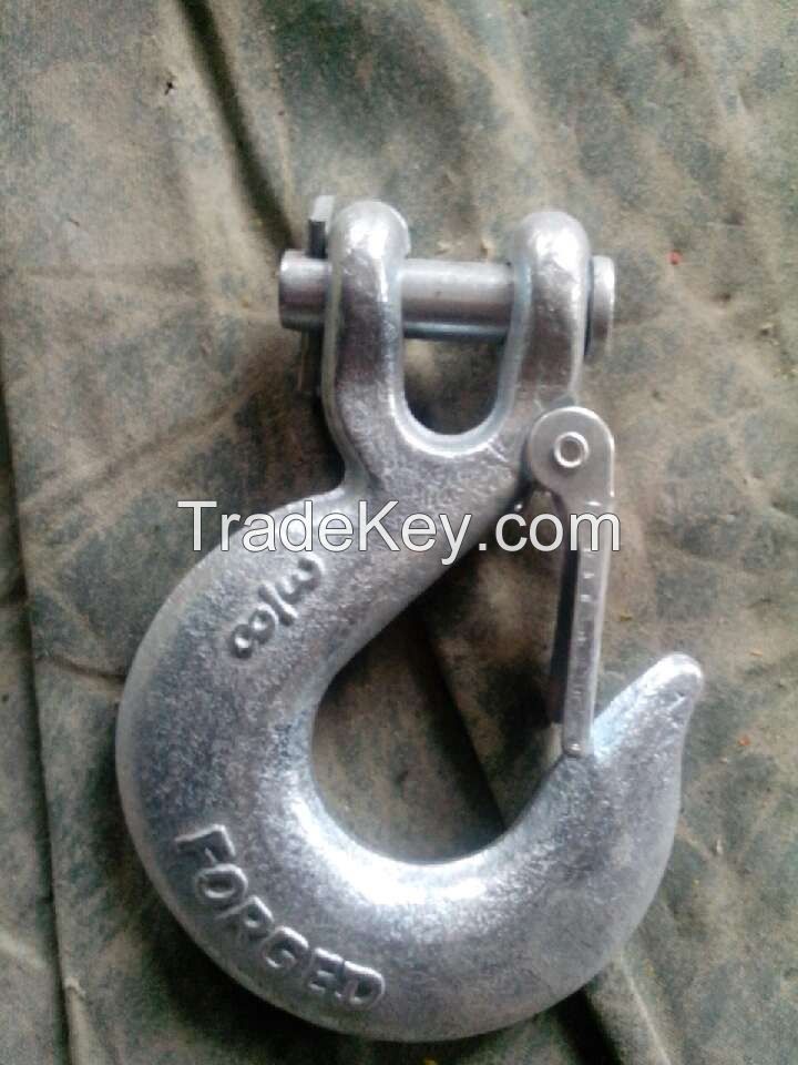 clevis slip hook, zinc plated ,red painted