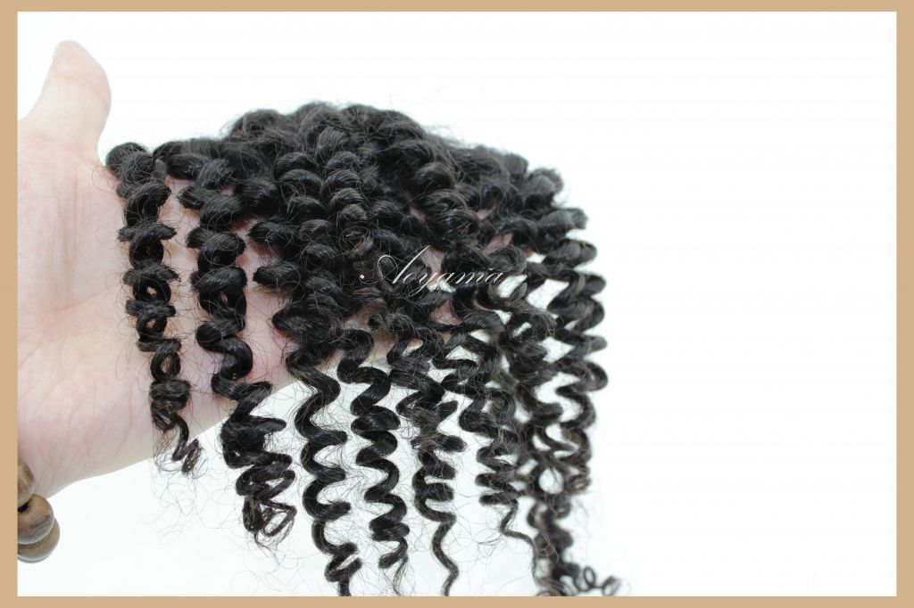Free Shipping Aoyama Hair Products Curl Natural Color Virgin Brazilian Hair Closure