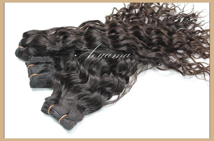 Free Shipping Aoyama Hair Products Deep Wave Natural Color Virgin Brazilian Hair Extension 