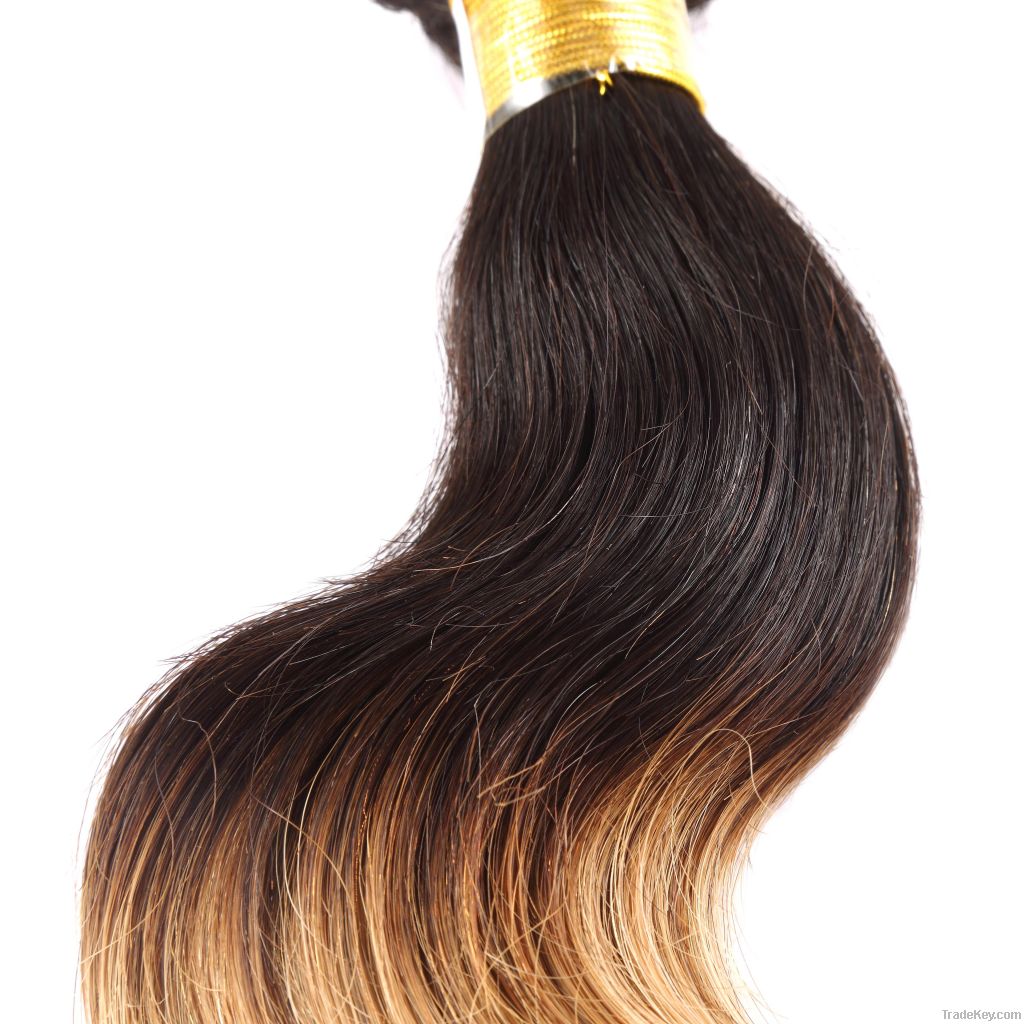Free Shipping 2 tone colors Virgin Brazilian Human Hair 5A Grade