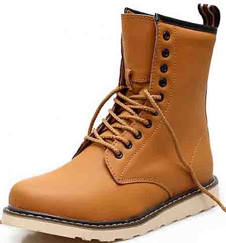 high top men&#039;s rubber sole genuine leather casual boots shoes