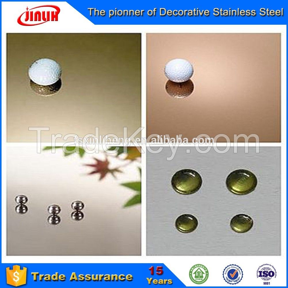 No.8 Mirror Ti-Gold Finish stainless steel decorative sheet