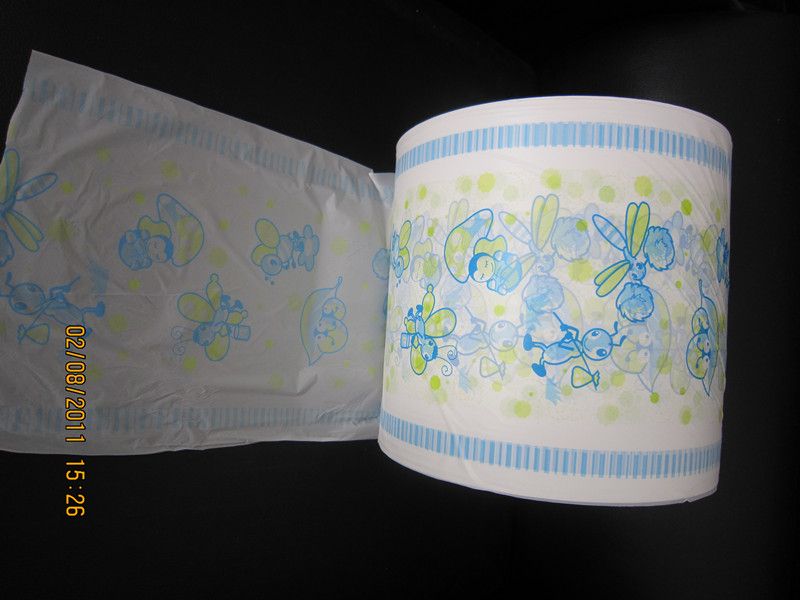 OEM breathable clothlike printed back sheet for diapers
