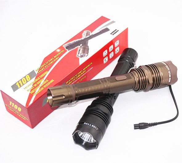 1108 Strobe Self-defense Flashlight Torch High-power Impact Security Set
