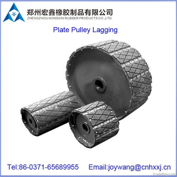 Slide lagging for conveyor pulleys, roller lagging, plate roller coatin