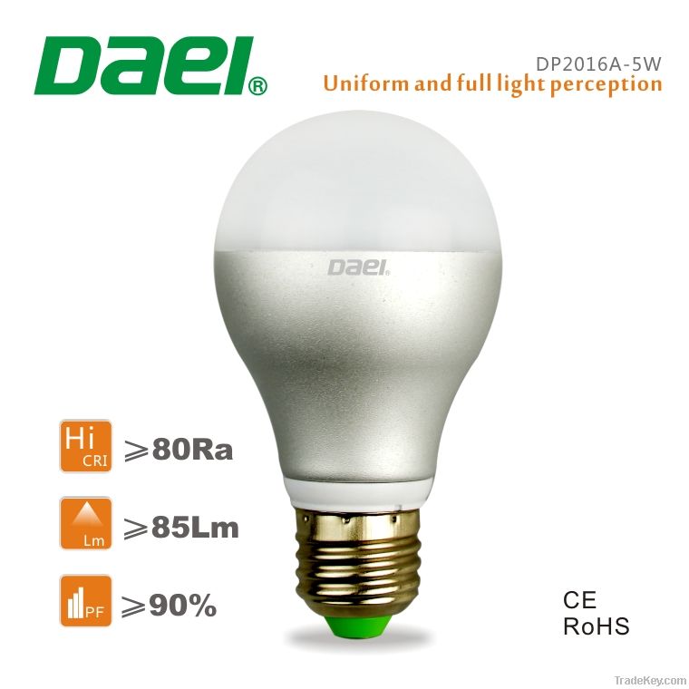 PROMTION 1 USD with 3pcs 5W LED bulb E27 led bulb CRI>80Ra