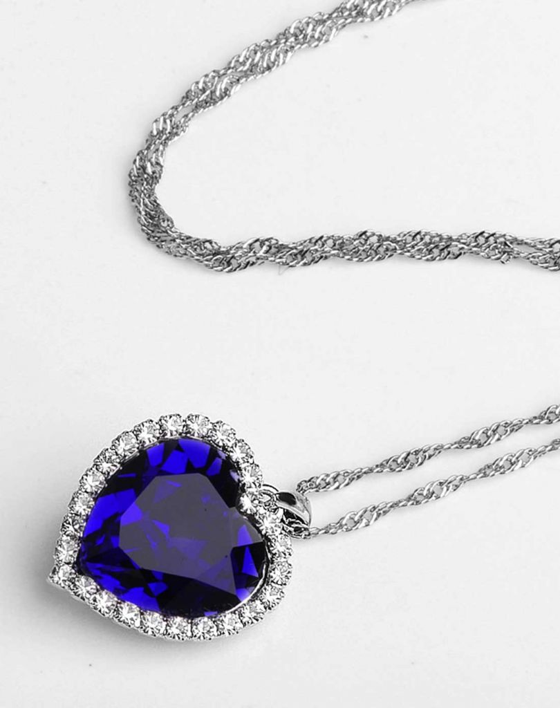 Neoglory Titanic Ocean Heart Pendant Necklace For Women Crystal Rhinestone