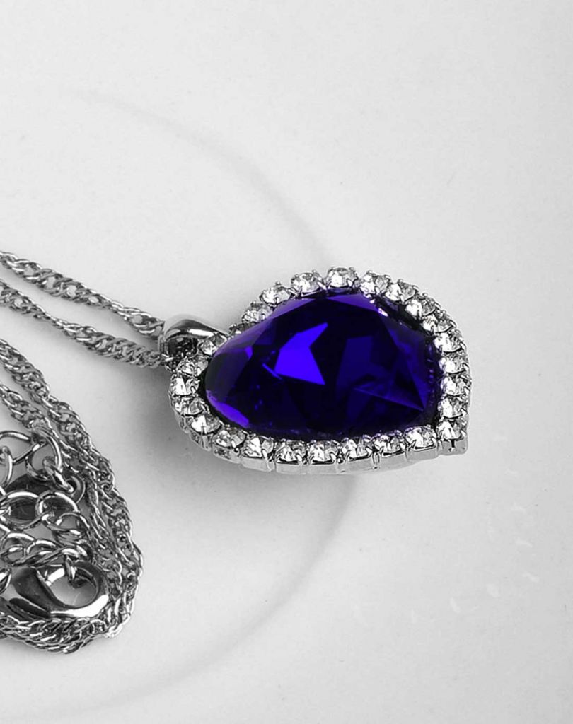 Neoglory Titanic Ocean Heart Pendant Necklace For Women Crystal Rhinestone