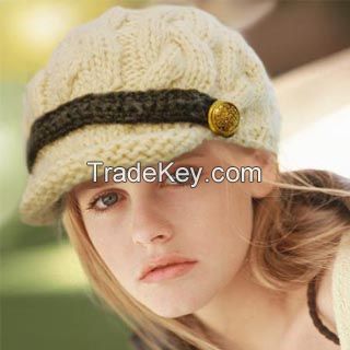 Ladies' Knitted Cable Baker Hats