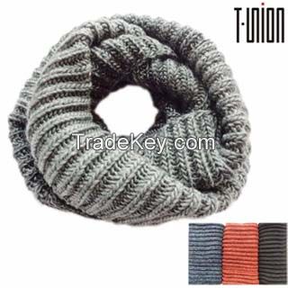 Men's Wool Blended Fashion Knitted Tube Scarf 