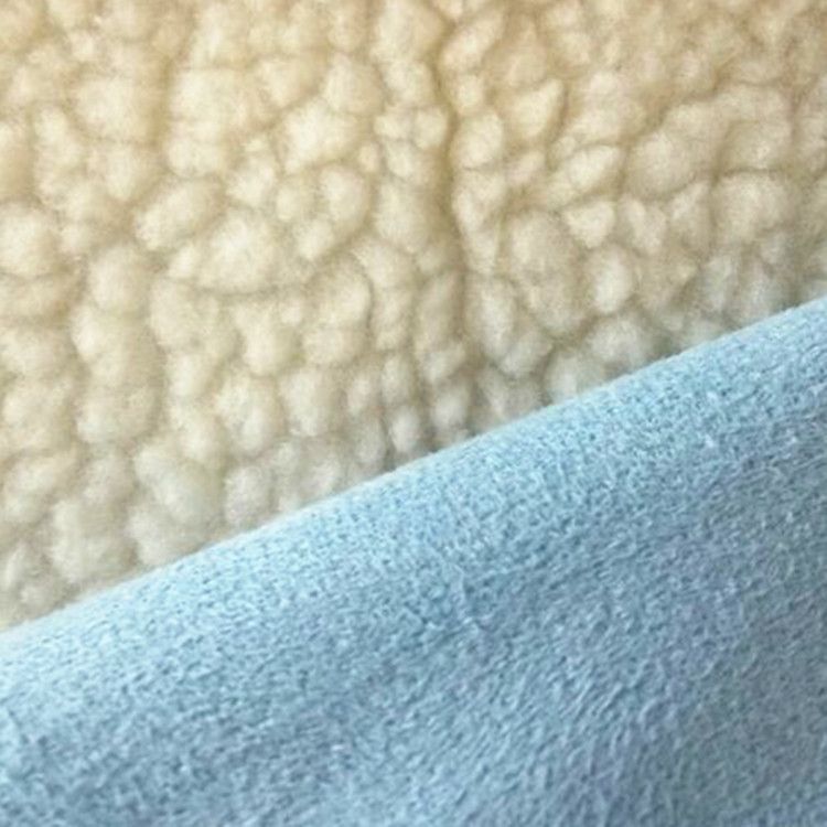 100% Polyester Alcantara Suede Fabric Bonded with Sherpa Fabric 