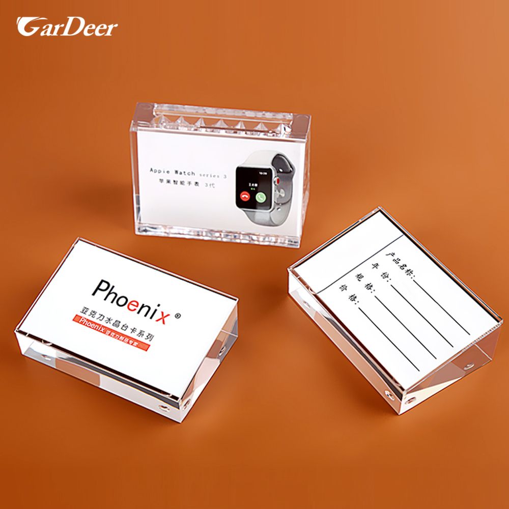 Popular 90x55mm shopping mall supermarket acrylic price tag holder for retail store experience