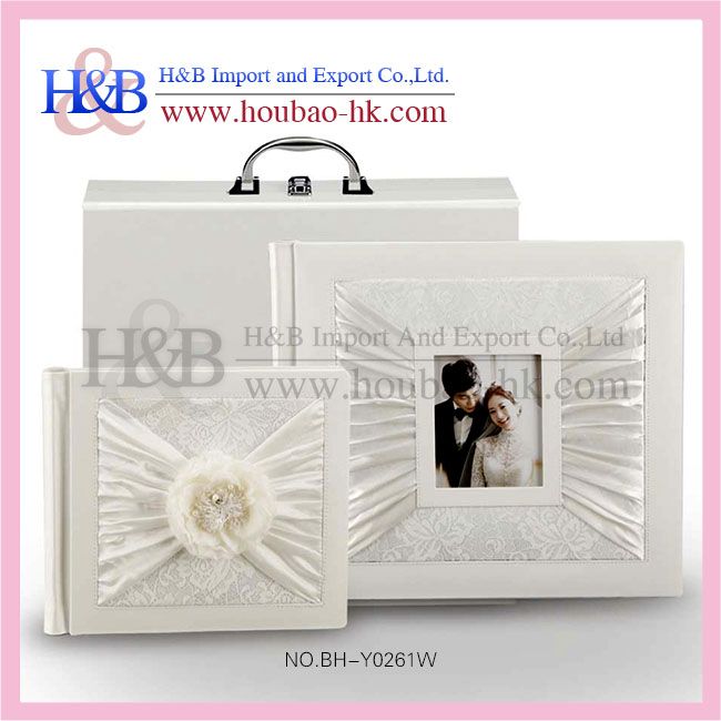 Fashion elegant leather wedding photo album book