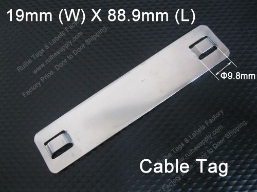 E1304 Stainless Steel Cable Tag (19mm X 88.9mm X Dia. 9.8mm)