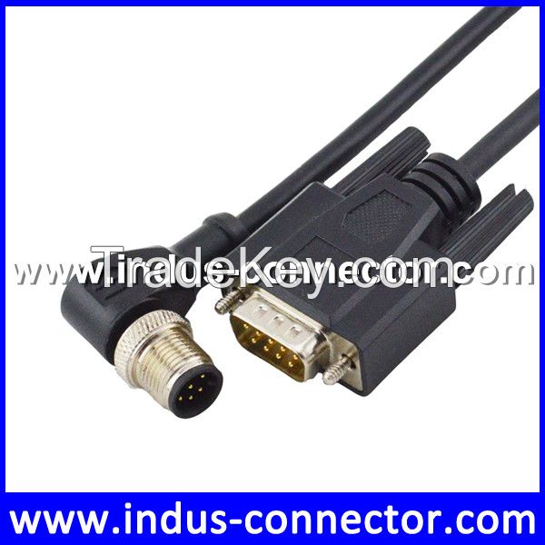 D-sub 9 pin to 90 degree m12 connector cable
