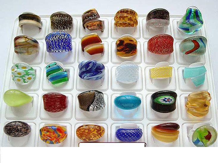 Murano glass rings