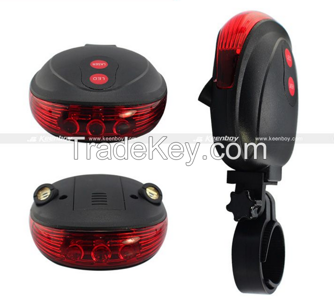 Outdoor 5LED laser bicycle back lamp