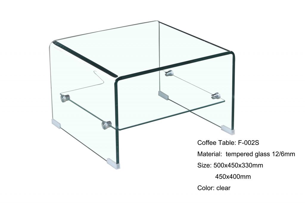 F-002S coffee table with 12 mm tempered glass