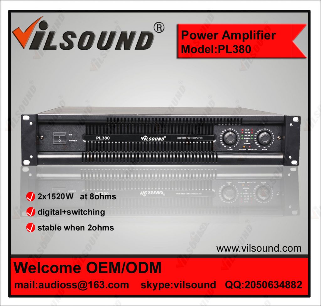 PL-380 switching power amplifier class d digital amplifier high power