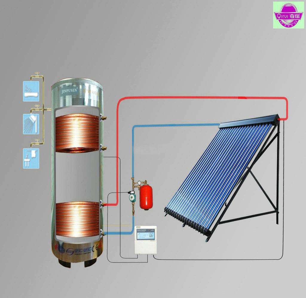 20 tubes heat pipe solar collector water heating system