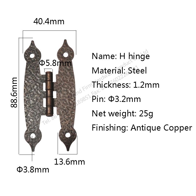 3.5 inch Antique Copper Steel Cabinet Hinges