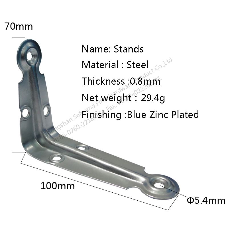 3 inchÃ4 inch Zinc Plated Steel Corner Brace