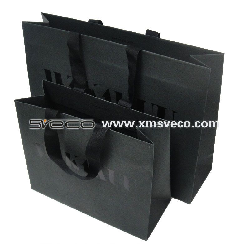 Paper bag with handle, glossy lamination