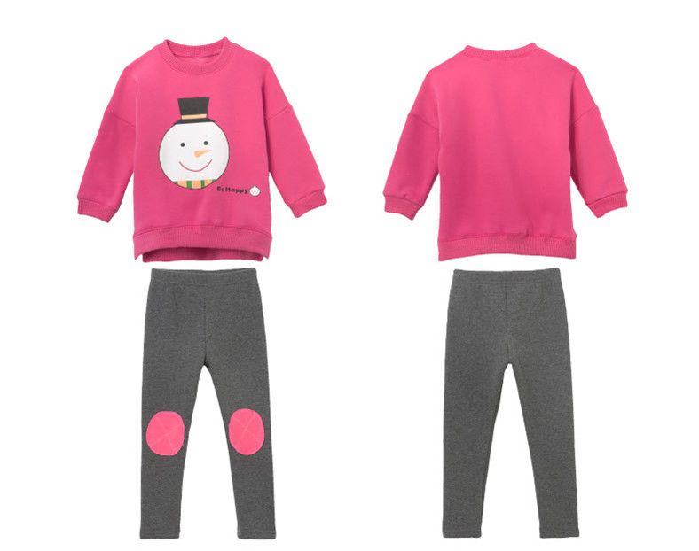 children's autumn and winter clothing sets kids hooded coating and leggings suits girl's fleece garment sets