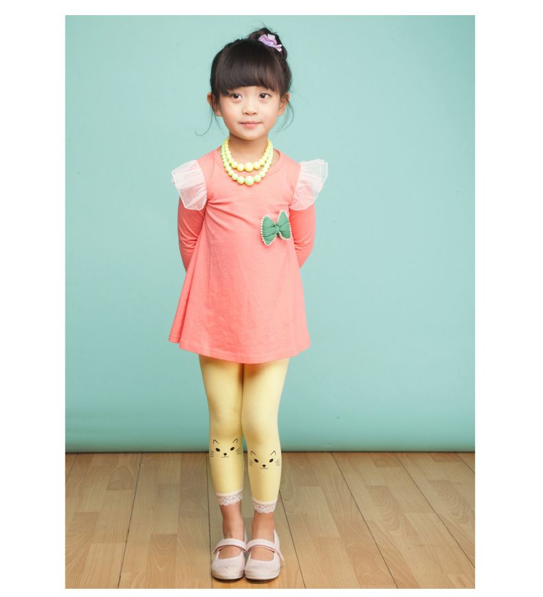 Girl spring&summer leggings baby girl cute lace slim cotton trousers in stock