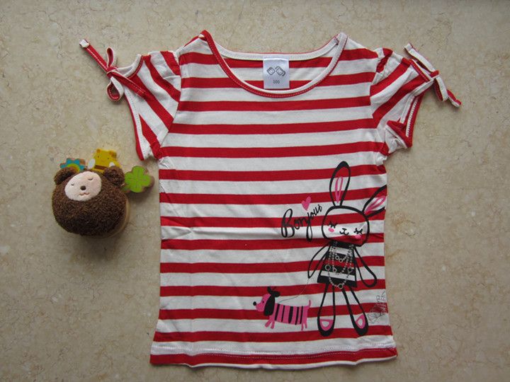 Children stock wholesale girl's spring clothing stocklots girl's long sleeves T-shirts cheap price