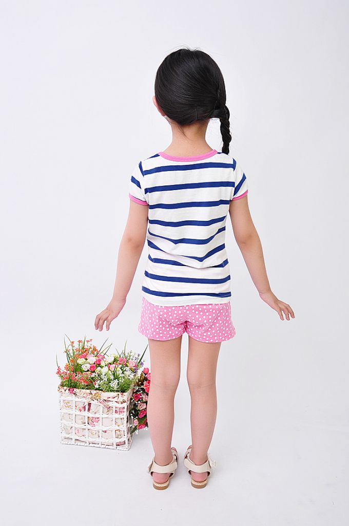 Children summer sets stock wholesale baby girl's Korean style clothing suits