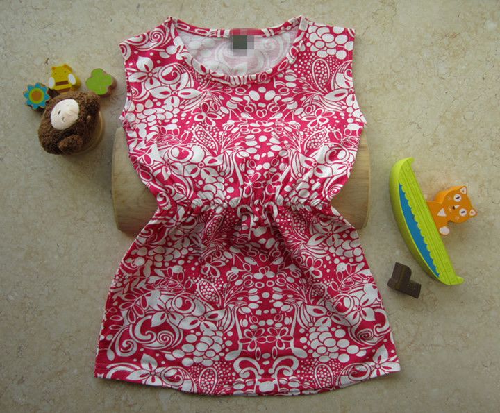 Children stock wholesale baby girl's cotton floral dress skirts