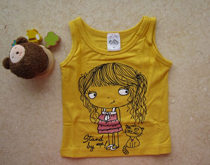 cheap Kids girl tank top stock baby summer clothing stock